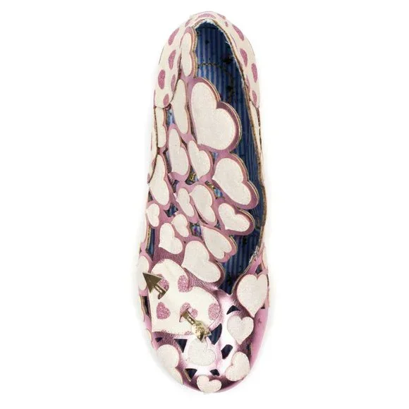 New Irregular Choice Heart Pink & White Wedding Heels Shoes 5.5 USA / 36 EU - Picture 4 of 5